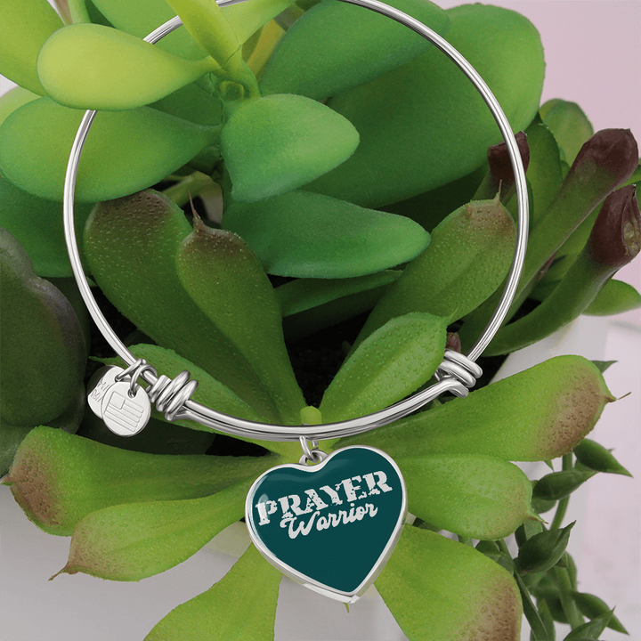 Prayer Warrior Luxury Heart Bangle – Gift for Her