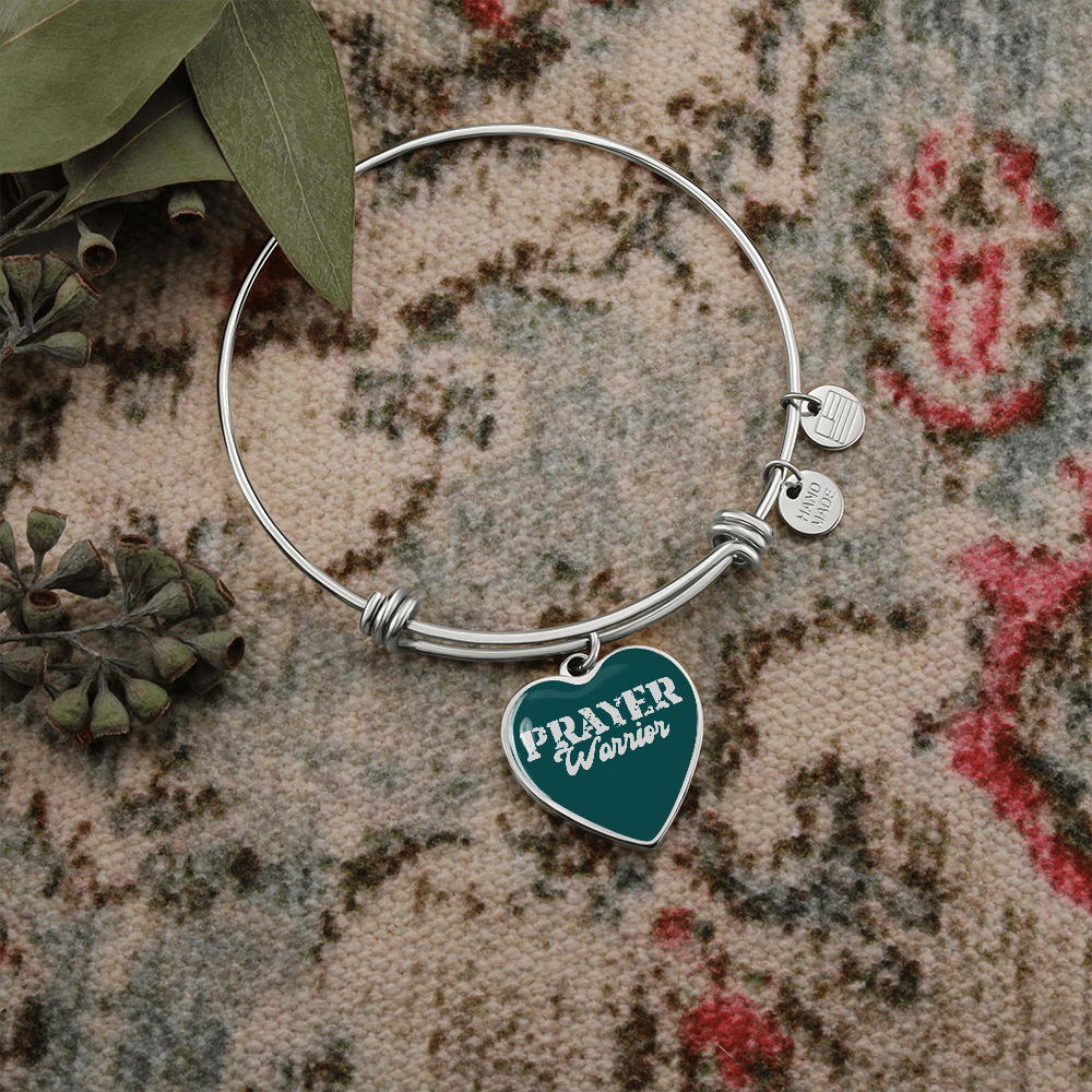 Prayer Warrior Luxury Heart Bangle – Gift for Her