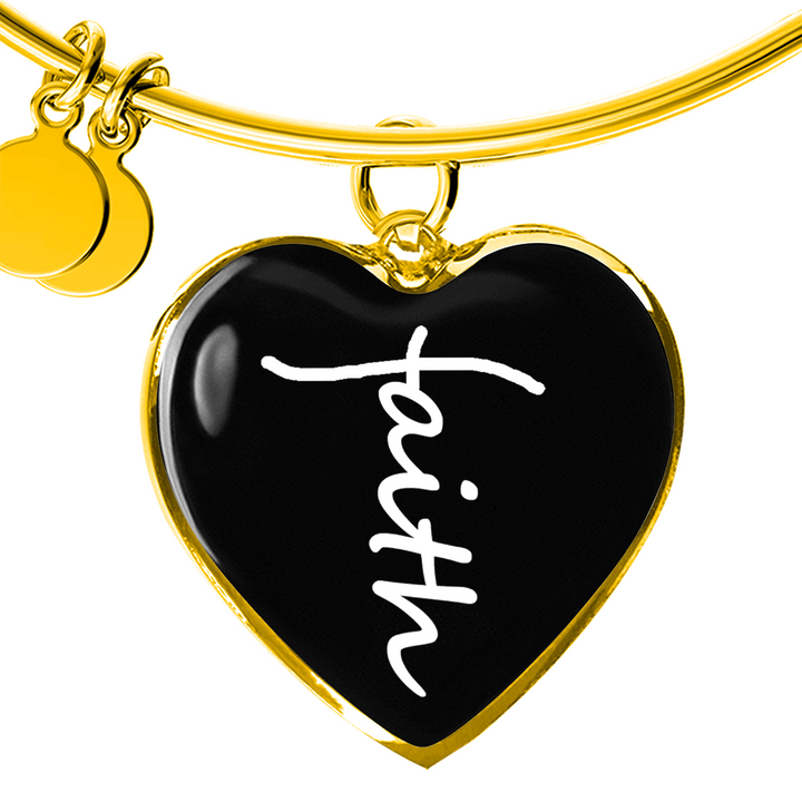 Faith (White) – Luxury Heart Bangle – Gift for Her