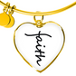 Faith (Black) - Non-Message Card Luxury Heart Bangle - Gift for Her