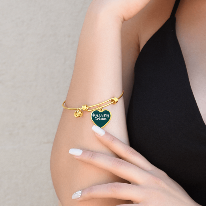 Prayer Warrior Luxury Heart Bangle – Gift for Her