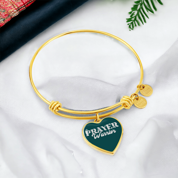 Prayer Warrior Luxury Heart Bangle – Gift for Her