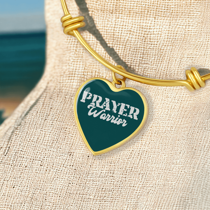 Prayer Warrior Luxury Heart Bangle – Gift for Her