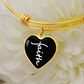 Faith (White) - Non-Message Card Luxury Heart Bangle - Gift for Her