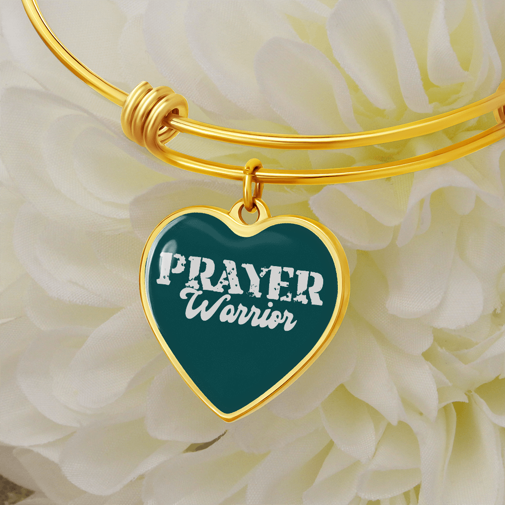 Prayer Warrior Luxury Heart Bangle – Gift for Her