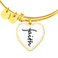 Faith (Black) - Non-Message Card Luxury Heart Bangle - Gift for Her