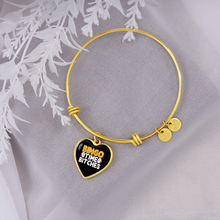 Bingo Time Bitches – Luxury Heart Bangle – Gift for Her