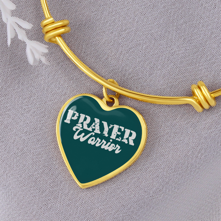 Prayer Warrior Luxury Heart Bangle – Gift for Her