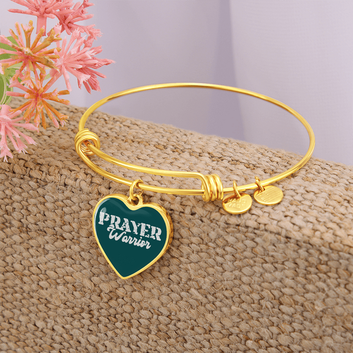 Prayer Warrior Luxury Heart Bangle – Gift for Her