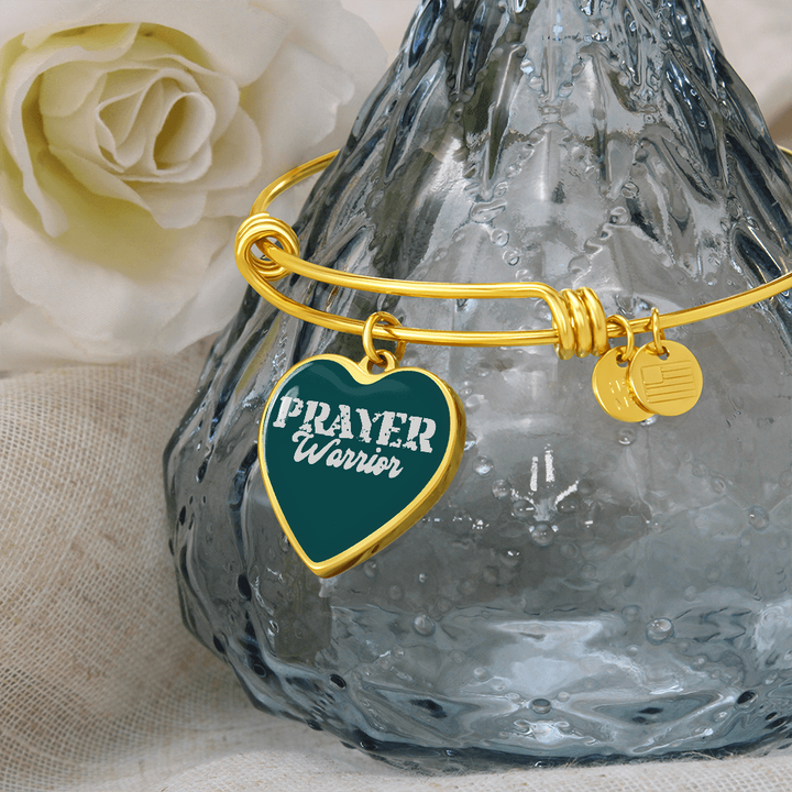 Prayer Warrior Luxury Heart Bangle – Gift for Her