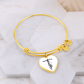 Faith (Black) - Non-Message Card Luxury Heart Bangle - Gift for Her
