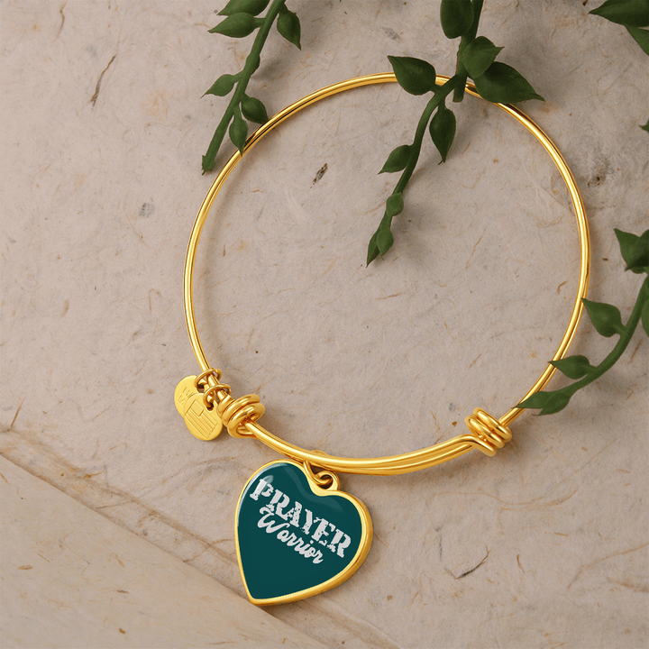 Prayer Warrior Luxury Heart Bangle – Gift for Her