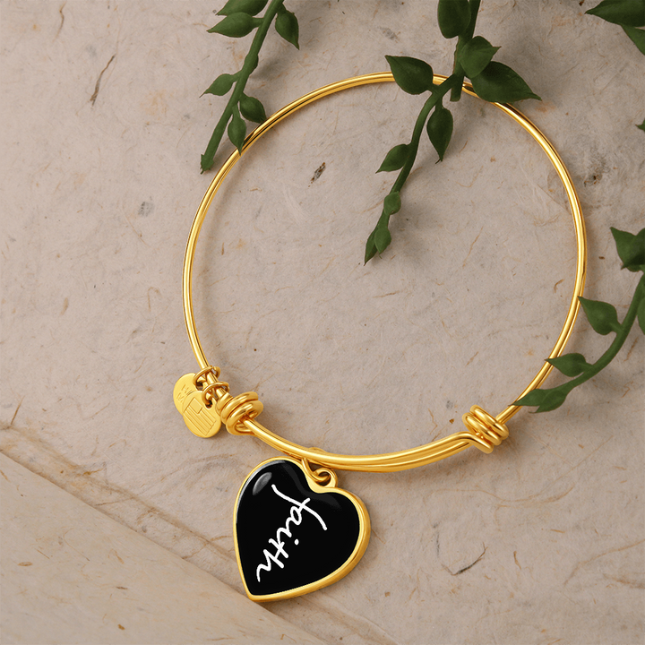 Faith (White) – Luxury Heart Bangle – Gift for Her