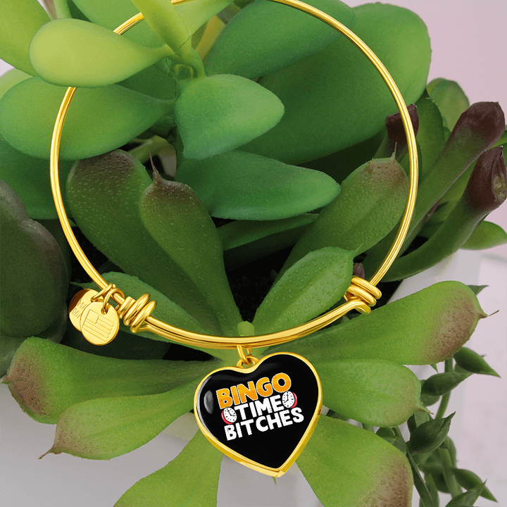 Bingo Time Bitches – Luxury Heart Bangle – Gift for Her