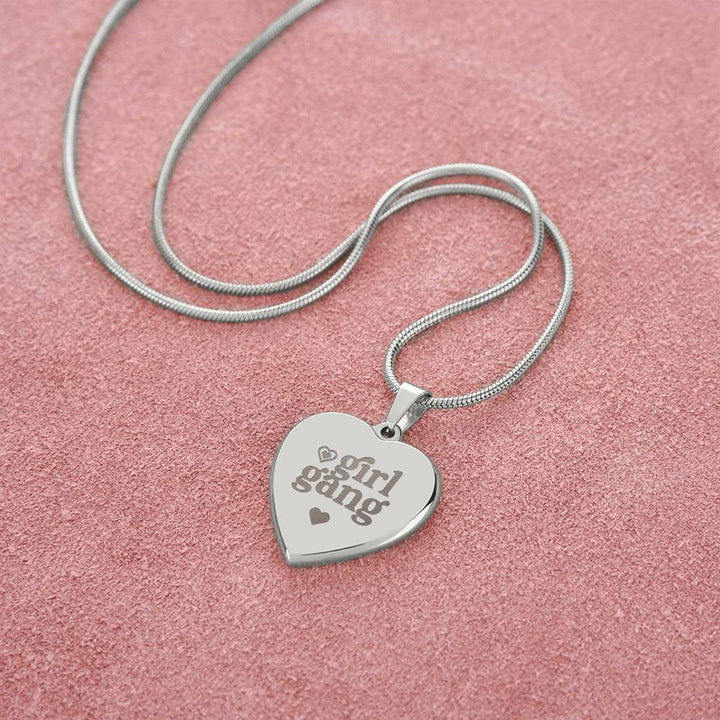 Girl Gang – Engraved Heart Necklace – Gift for Her
