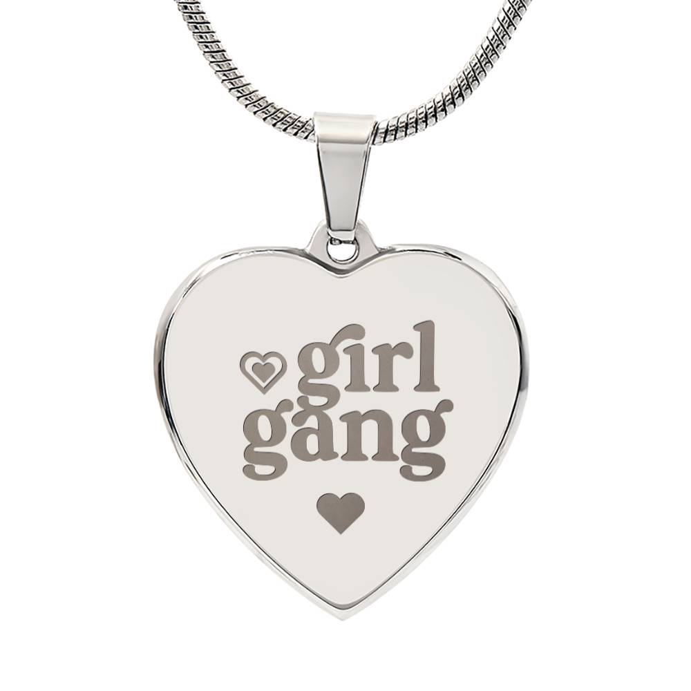 Girl Gang – Engraved Heart Necklace – Gift for Her