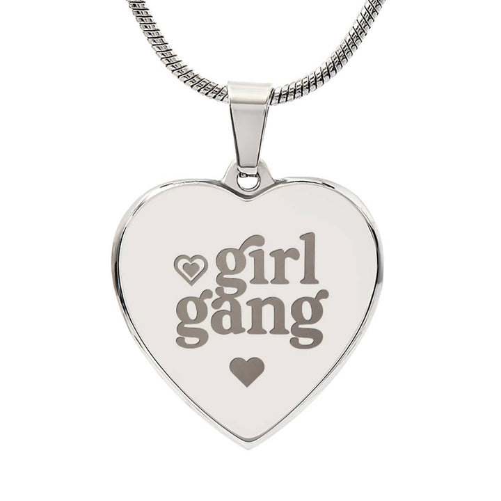 Girl Gang – Engraved Heart Necklace – Gift for Her