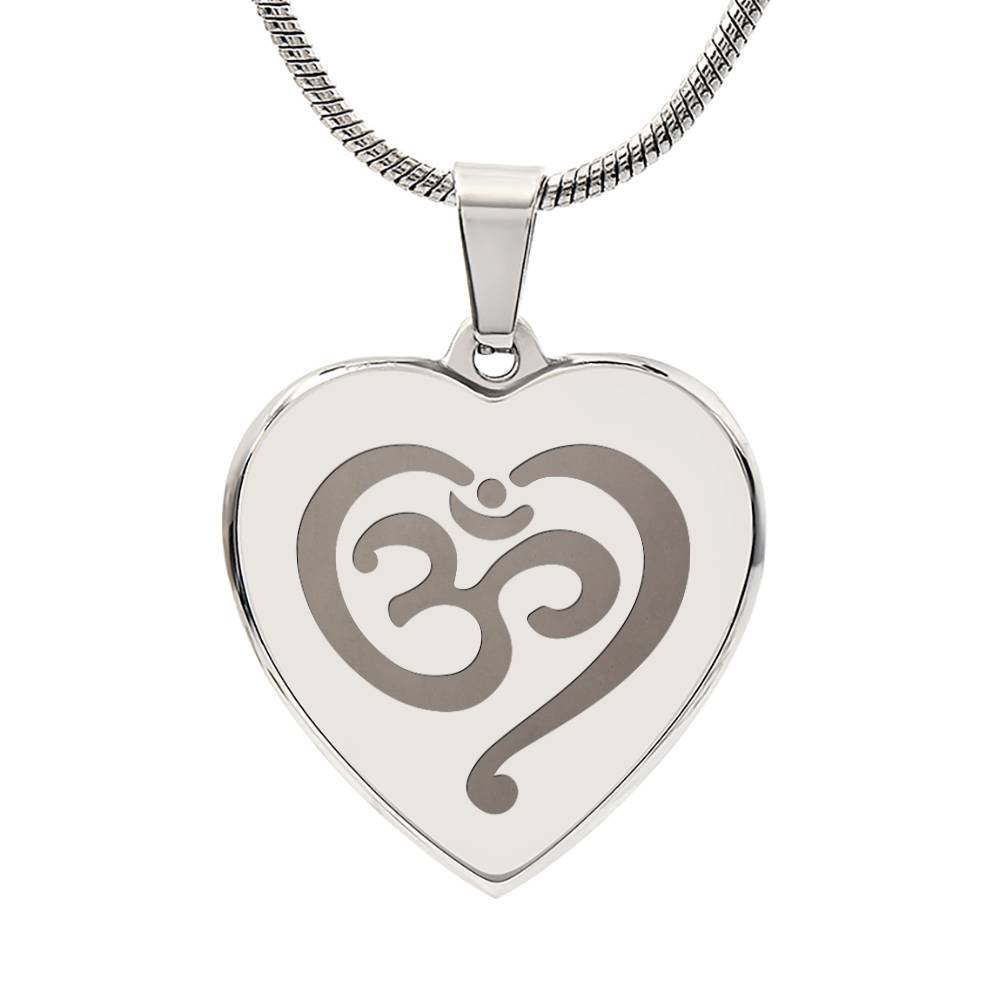 Namaste Symbol – Engraved Heart Necklace – Gift for Her