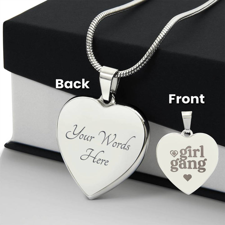 Girl Gang – Engraved Heart Necklace – Gift for Her