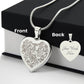 Elephant Head - Engraved Heart Necklace - Gift for Her