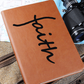 Faith (Black) - Graphic Leather Journal - Gift for Her - Gift for Him
