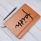 Faith (Black) - Graphic Leather Journal - Gift for Her - Gift for Him
