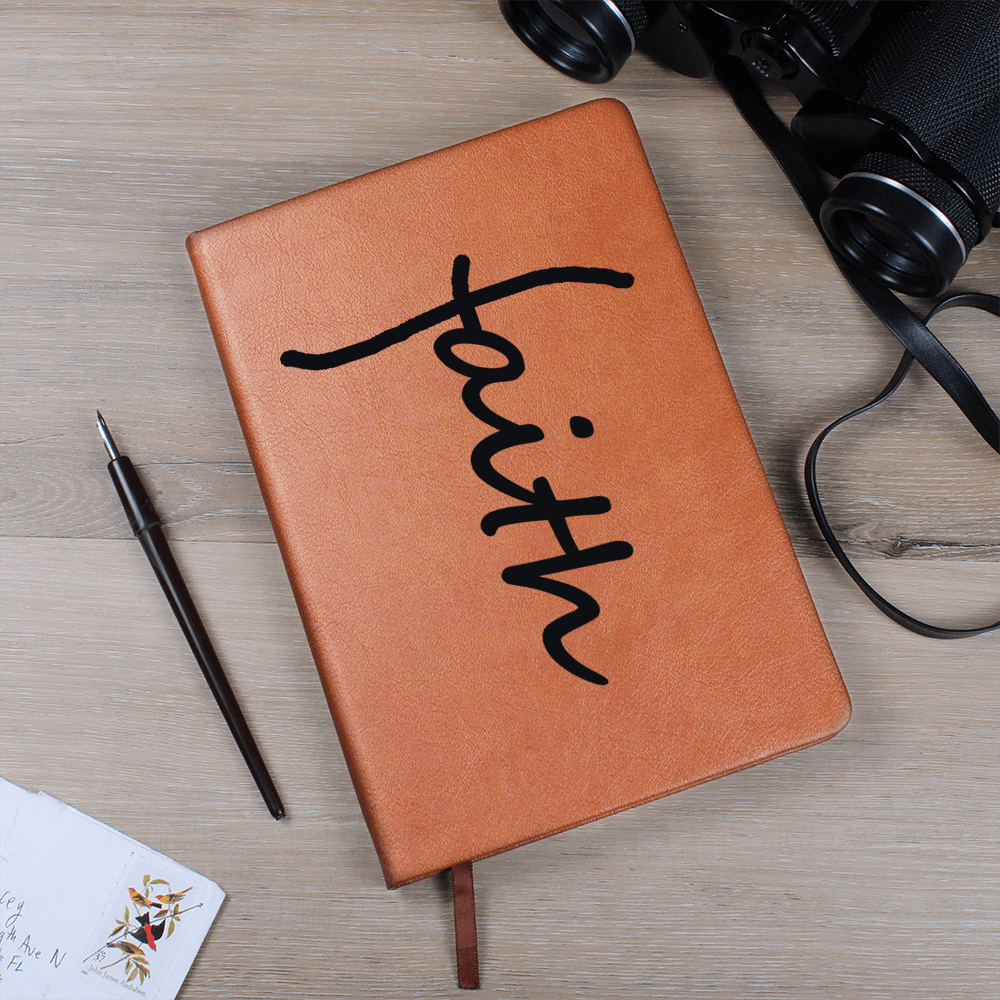 Faith (Black) Leather Journal – Gift for Her - Gift for Him