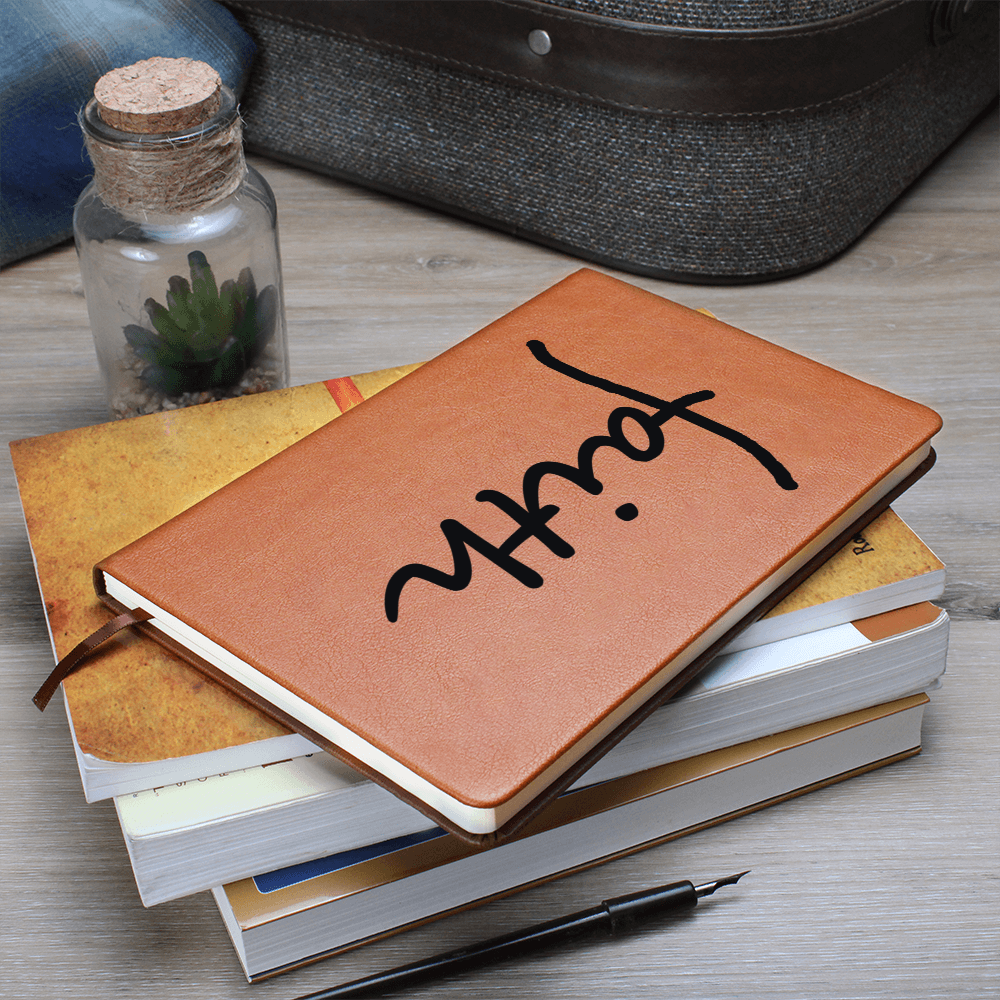 Faith (Black) Leather Journal – Gift for Her - Gift for Him