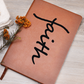 Faith (Black) - Graphic Leather Journal - Gift for Her - Gift for Him
