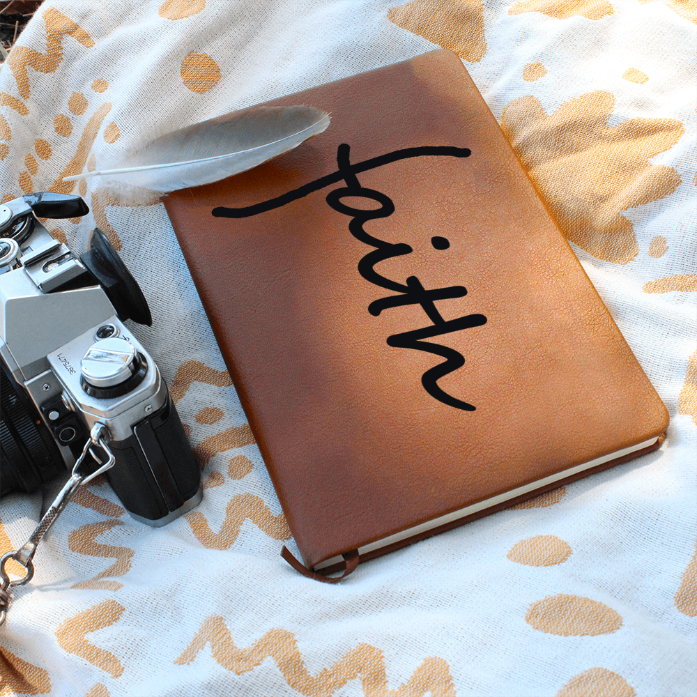 Faith (Black) Leather Journal – Gift for Her - Gift for Him