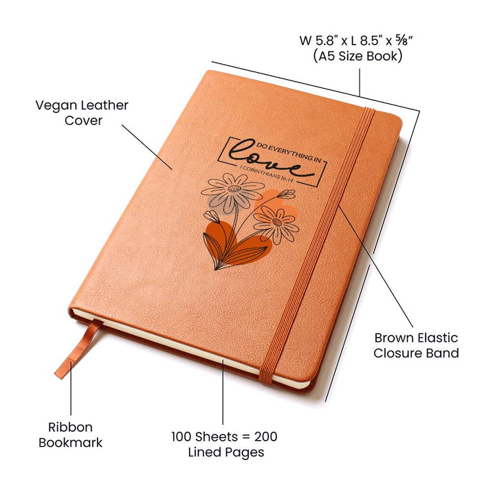 Do Everything In Love (Orange) Graphic Journal – Gift for Her