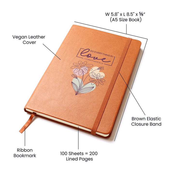 Do Everything In Love (White) – Graphic Journal – Gift for Her