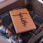 Faith (Black) - Graphic Leather Journal - Gift for Her - Gift for Him