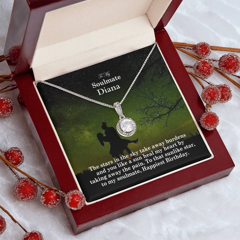 To My Soulmate, The Stars In The Sky Take Away Burdens &amp; You Like A Sun Heal My Heart By Taking Away The Pain - Happy Birthday - Eternal Hope Necklace - Gift for Soulmate