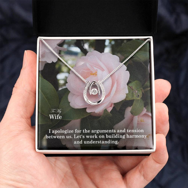 To My Wife, I Apologize For The Arguments &amp; Tension Between Us - Lucky In Love Necklace – Gift for Wife