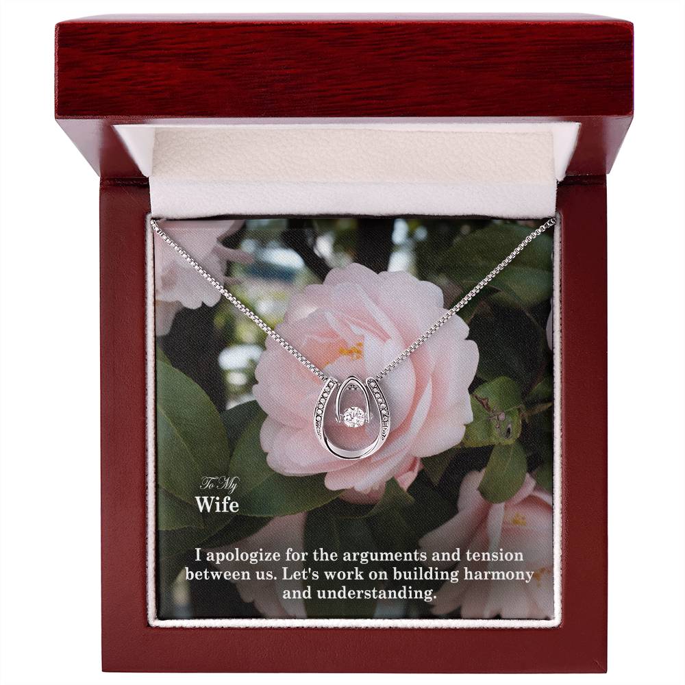 To My Wife, I Apologize For The Arguments &amp; Tension Between Us - Lucky In Love Necklace – Gift for Wife