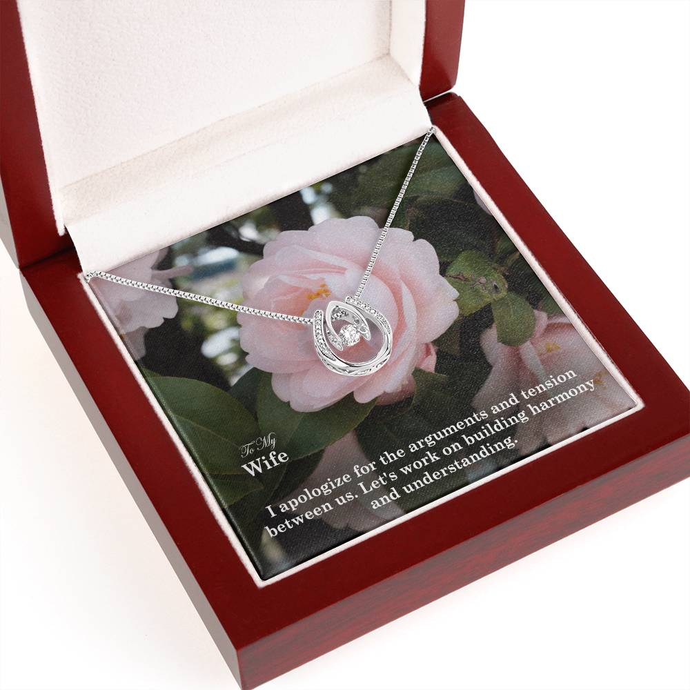 To My Wife, I Apologize For The Arguments &amp; Tension Between Us - Lucky In Love Necklace – Gift for Wife