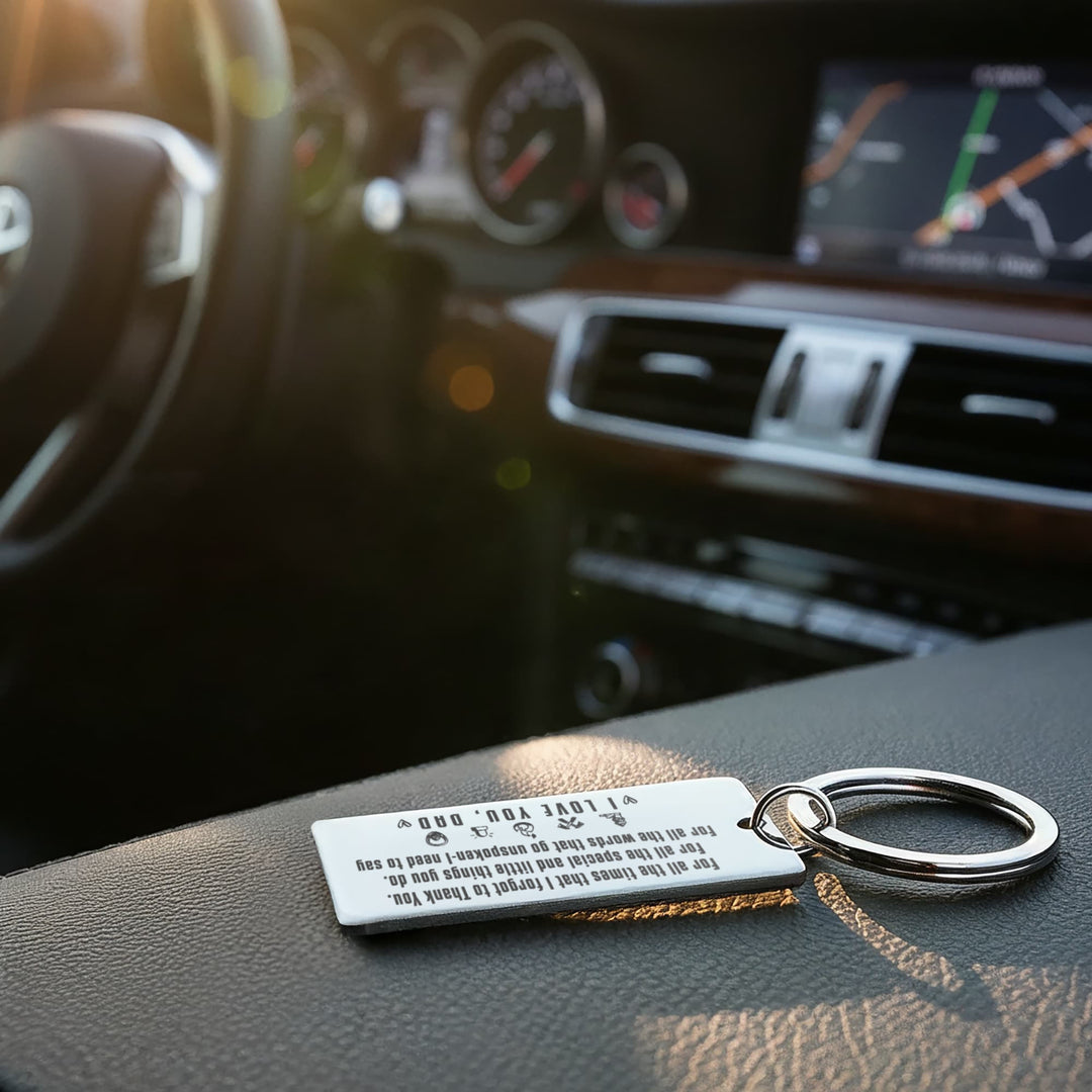 For All The Times That I Forgot To Thank You Engraved Rectangle Keychain – Gift for Dad