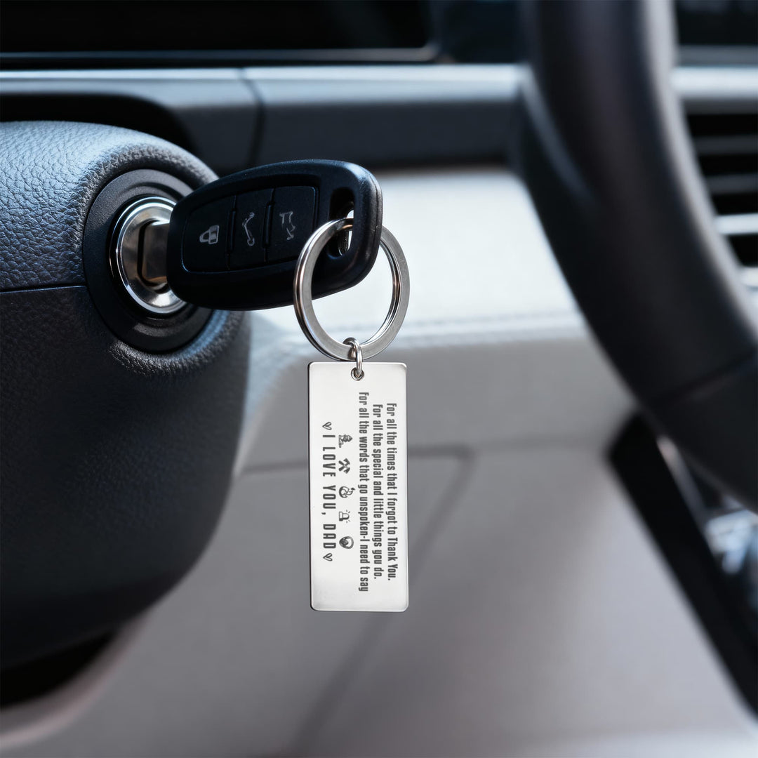 For All The Times That I Forgot To Thank You Engraved Rectangle Keychain – Gift for Dad