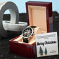 To My Boyfriend, I Wish Our Love Would Last Forever & We Would Be Happy Together For The Rest Of Our Lives - Merry Christmas - Men's Openwork Watch with Message Card - Gift for Boyfriend