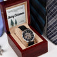 To My Boyfriend, I Wish Our Love Would Last Forever & We Would Be Happy Together For The Rest Of Our Lives - Merry Christmas - Men's Openwork Watch with Message Card - Gift for Boyfriend