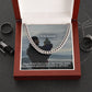 To My Husband, Happy Father's Day To A Father Who Is Loving, Patient, Dedicated, Generous Hard-working, & Funny! - Cuban Link Chain Necklace - Gift for Husband