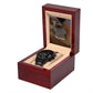 To My Grandpa, Distance May Be Between Us, But You Are Always In My Heart & In My Mind - Merry Christmas - Black Chronograph Watch with Message Card - Gift for Grandpa