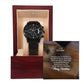 To My Grandpa, Distance May Be Between Us, But You Are Always In My Heart & In My Mind - Merry Christmas - Black Chronograph Watch with Message Card - Gift for Grandpa