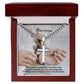 To My Grandpa, Thank You For Providing Our Family With So Much Strength, Comfort & Happiness - Happy Father's Day - Cuban Chain with Artisan Cross Necklace - Gift for Grandpa