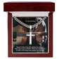 To My Brother, Happy Father's Day - We Admire The Way You Take Care Of Your Children - Cuban Chain with Artisan Cross Necklace - Gift for Brother