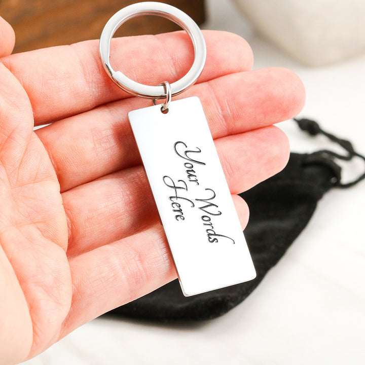Dad Of All The Walks We Have Taken, This One Is My Favorite Engraved Rectangle Keychain – Gift for Dad