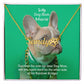 To My Dog Mom, Goodbye For Now My Dear Dog Mom, See You Again Soon On The Other Side Of The Rainbow Bridge - Paw Print Name Necklace - Gift for Dog Mom
