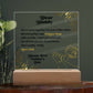 Dear Daddy, Happy First Father's Day - Acrylic Square Plaque - Gift for Dad