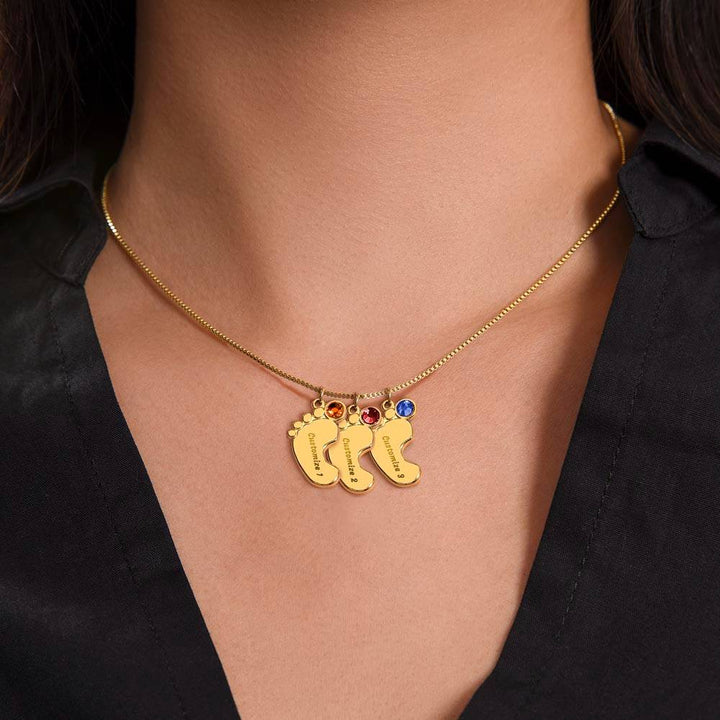 To My Mom, You Are The Special Person Who Has Nurtured Me &amp; Developed Me Into A Better Person Engraved Baby Feet Necklace – Gift for Mom